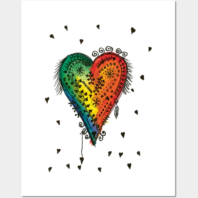 Watercolor Heart Love Wall Art by melostore